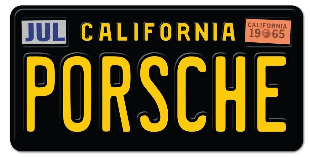 Porsche California licence plate