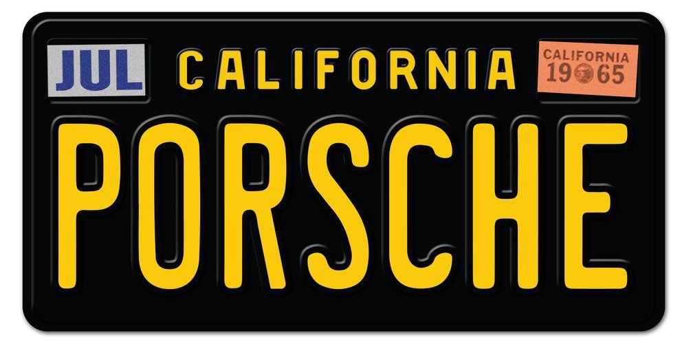 Porsche California licence plate